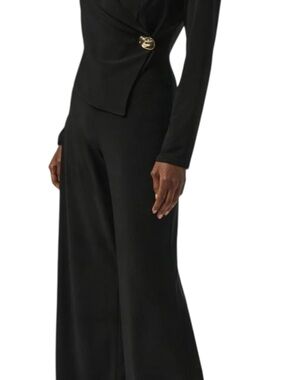 Carolina Herrera Black Wide-Leg Tailored Ponte Pants